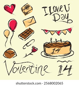 valentine day event element content, mural vector