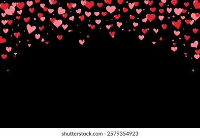 Valentine Day falling heart pink confetti background. vector illustration eps 10