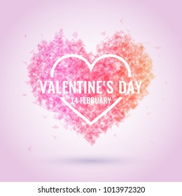 Valentine day. February 14. Original and conceptual poster with a love message. Vector illustration.