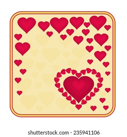 Valentine day frame of hearts  background place for text vector illustration 