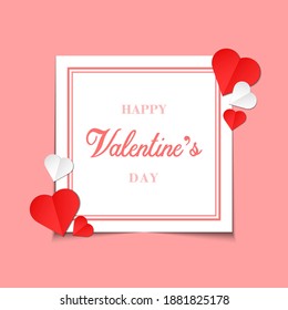 vectores de cuadro de día valentino para regalo especial para alguien especialmente. Fondo rosa de decoración cardíaca