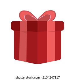 valentine day gift box over white