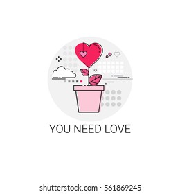 Valentine Day Gift Card Holiday Love Icon Stamp Vector Illustration