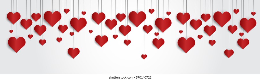 Valentine Day Gift Card Holiday Love Heart Shape Flat Vector Illustration