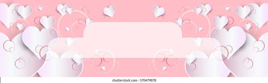 Valentine Day Gift Card Holiday Love Heart Shape Flat Vector Illustration