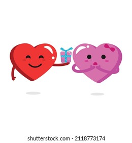 Valentine Day Gift Cartoon Hearts Royalty Free Vector Image