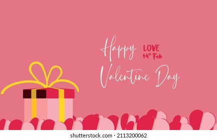 Valentine Day Greeting Card Banner. Social Media Design. Vector Illustration