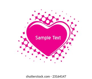 Valentine Day halftone background with sample text Hearts