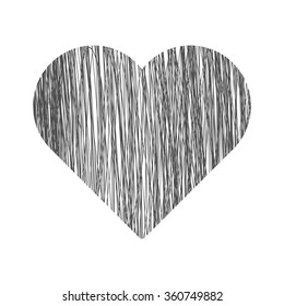 Valentine Day Hand Drawn Heart. Vector illustration