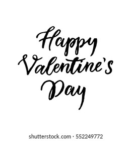 Valentinstag handgezeichnete Textkalligrafie für Grußkarte mit schwarzer kalligrafischer Vektorgrafik auf weißem Hintergrund. Herzlichen Glückwunsch Valentinstag, 14. Februar Herzlichen Glückwunsch zum Kunstdesign