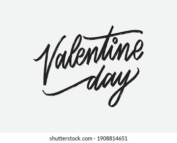 Valentine day. Hand written lettering isolated on white background.Vector template for poster, social network, banner, cards.