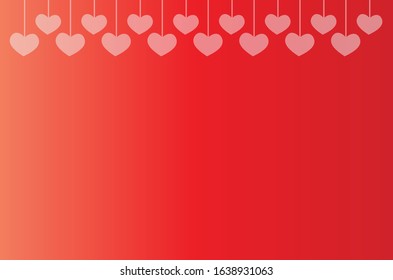 Valentine Day Hanging Heart Wallpaper Design, Vector Design template celebration, Abstract Background wallpaper design