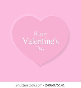 Valentine day happy heart pastel banner, vector art illustration.