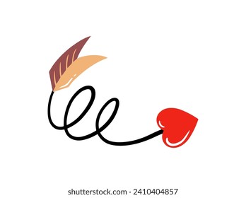 Valentine Day Heart Arrow Illustration