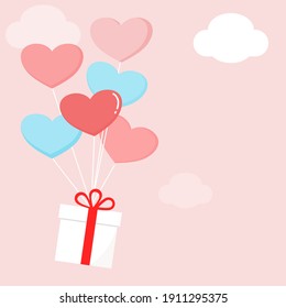 valentine day with heart balloon