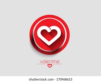 Valentine Day Heart Button Design.