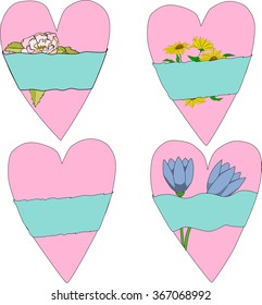 Valentine day heart with flowers