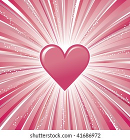 Corazón de San Valentín con Rayos Luminosos