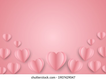 Valentine Day Heart on pink background.