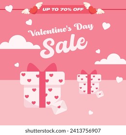 Valentine day heart sale vector
