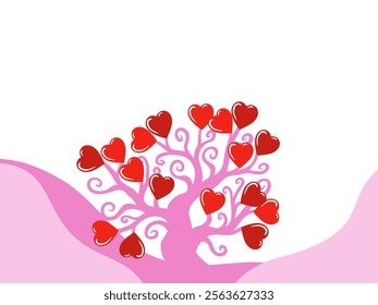 Valentine Day Heart Tree Background