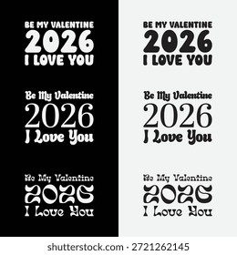Vector de corazón de San Valentín con tipografía romántica para camisetas y tarjetas de felicitación.