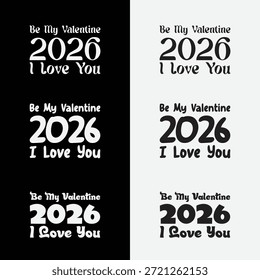 Vector de corazón de San Valentín con tipografía romántica para camisetas y tarjetas de felicitación.