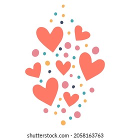 Valentine day hearts. Abstract vector elements for decor.