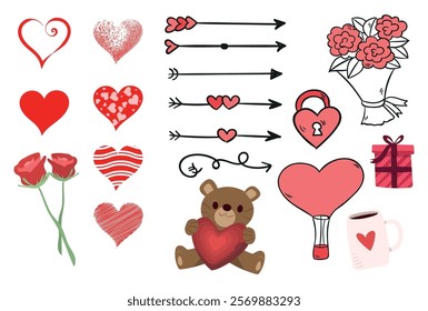 Valentine Day Hearts Decoration Elements