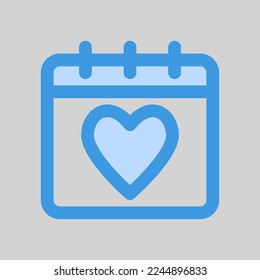 Valentine day icon in blue style, use for website mobile app presentation