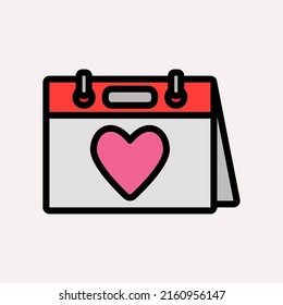 Valentine day icon in flat style, use for website mobile app presentation