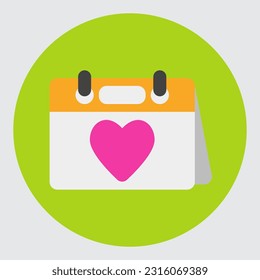 Valentine day icon in flat style, use for website mobile app presentation