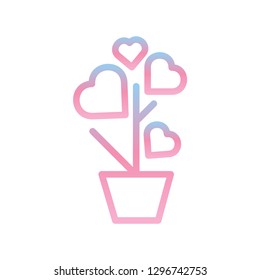 Valentine day icon line art