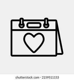Valentine day icon in line style, use for website mobile app presentation
