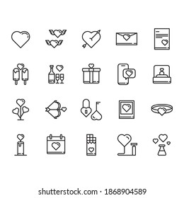 Valentine day icon set perfect for print or digital needs