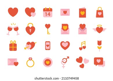 plantilla de conjunto de iconos de día de San Valentín