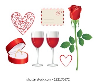 Valentine day icon set. vector, gradient