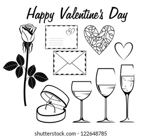 Valentine day icon set. vector