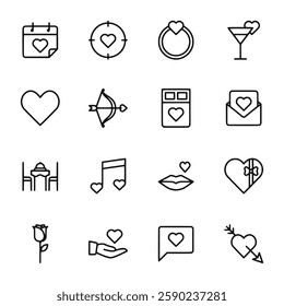 valentine day icon set vector illustration