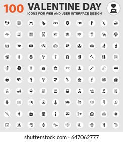 Valentine day icons for web and user interface design