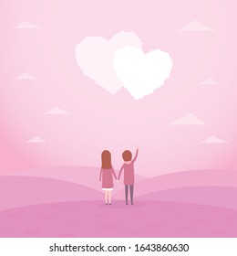 Valentine day, illustration of Beautiful love concepts