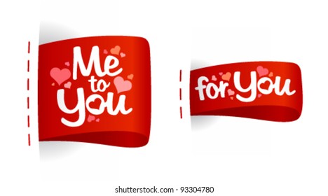 Valentine day labels for gifts with hearts.