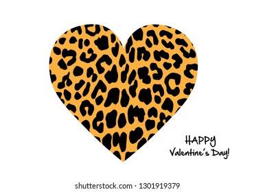 valentine day leopard heart