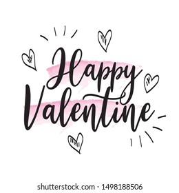 Valentine day lettering vector template