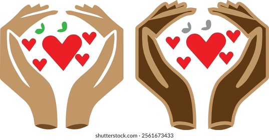 valentine day logo icon white background .