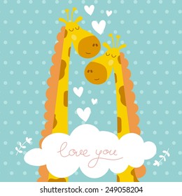 valentine day love giraffes card