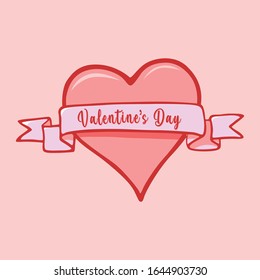 Valentine Day Love Heart Ribbon