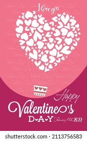 Valentine day love heart Romantic banner