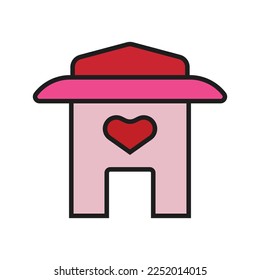Valentine day love icon design vector, heart icon with home symbol