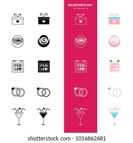 valentine day love icon set